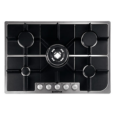 Hoover HGH75SQDX Gas Hob, Stainless Steel